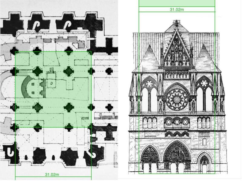 The square measures 31.02m meters on a side, so that its edges coincide close…