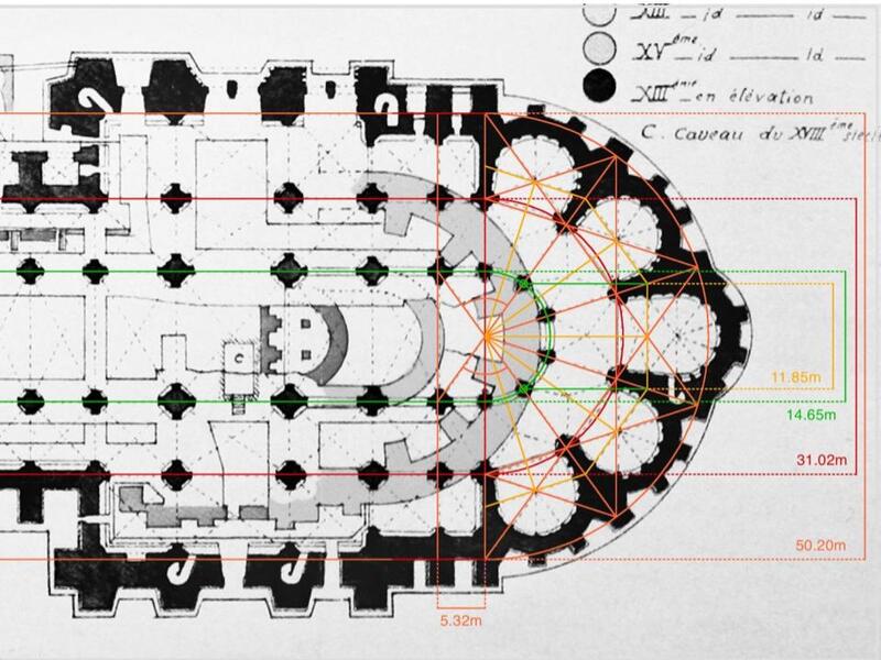 If one simply extends the rays between the first and second chapel pairs unti…