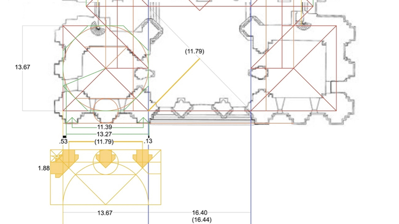 In practice, however, the north tower was built with a somewhat irregular pla…