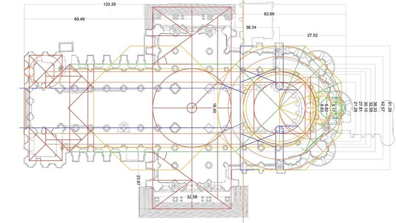 To see this, I now show you the plan of the rebuilt cathedral’s main floor, w…