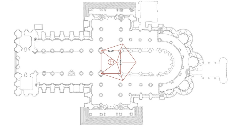 If you create a pentagon measuring 16.44m per side, 13.99m will be the length…