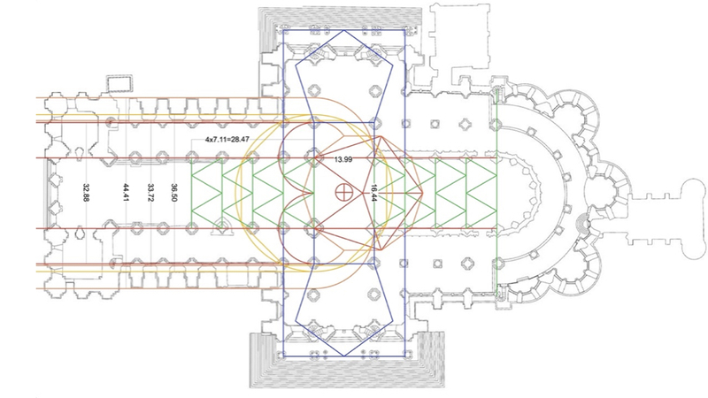 When I place blue pentagons on the sides of the bays adjacent to the crossing…
