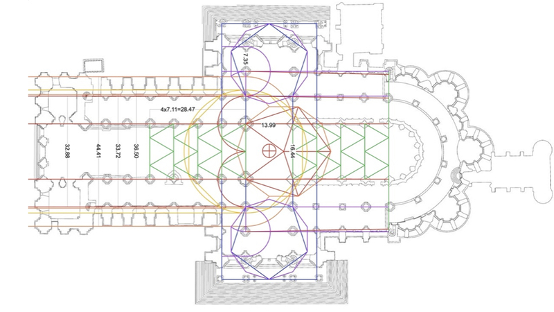 The same skewing occurs in the intermediate piers, especially on the north side.