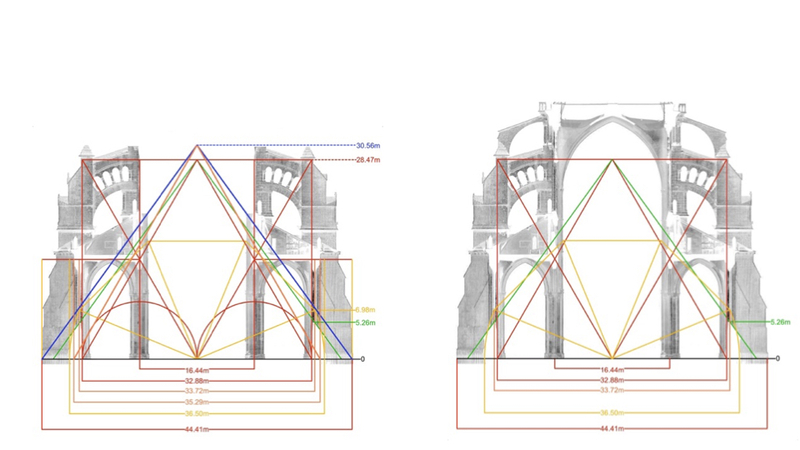 At left I’ve now added blue lines with pentagon-derived 54-degree slope that…