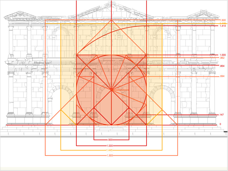 The center axes of the lateral entries can be found 1.445 units apart, i.e. h…
