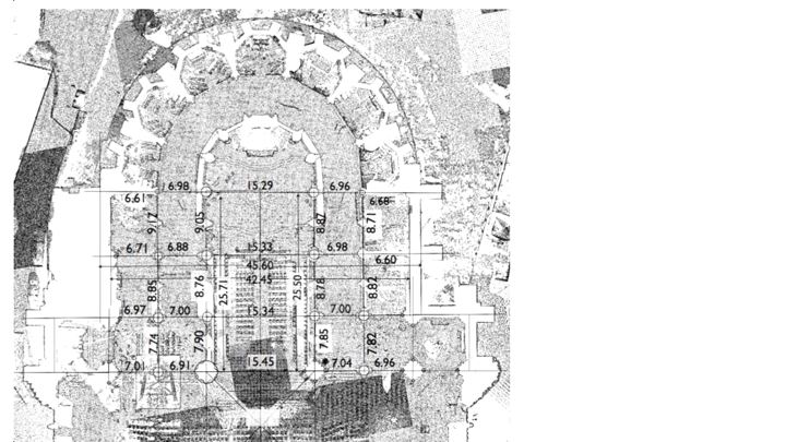 Here we see the plan of the cathedral choir, based on a laser survey commissi…