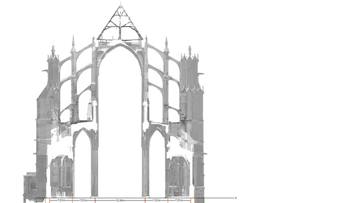 Moving back into the vertical dimension, we here see the scanned section of t…