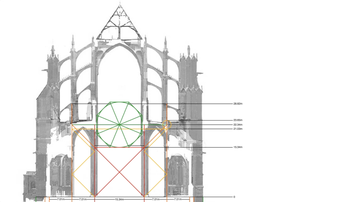 As at Reims and Amiens, the proportions of the triforium are set by an octago…