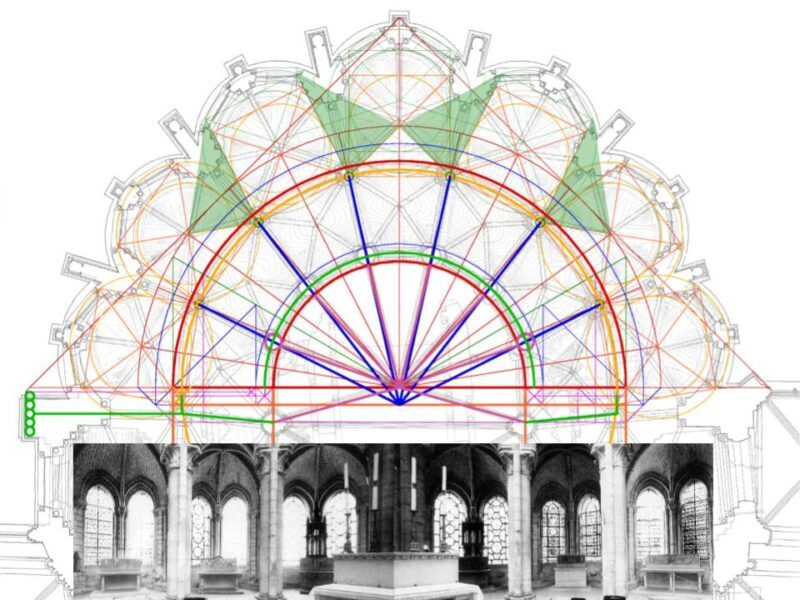 From the high altar located at the convergence of the blue lines, therefore,…
