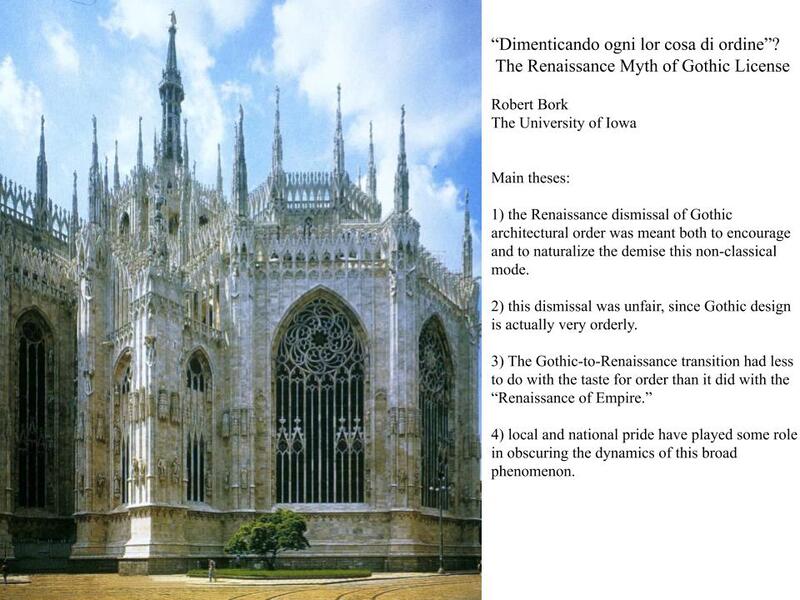 The idea of an opposition between Gothic and Renaissance modes appears alread…