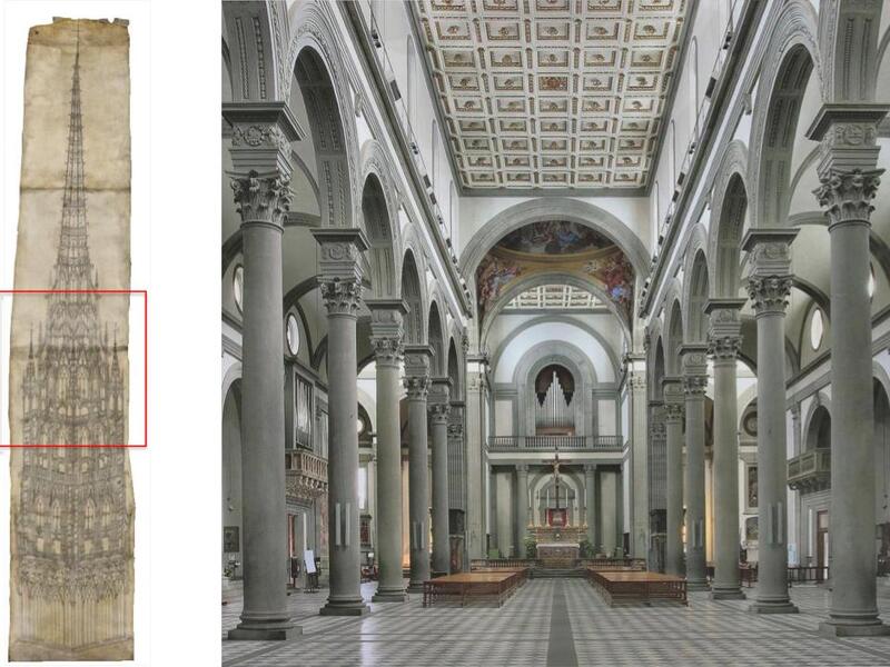 Despite its high degree of geometrical and formal order, the Rouen drawing do…
