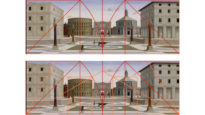 Several key elements in the painting can be found by tracing lines of 30-degr…