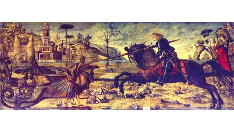 Here is Carpaccio’s painting of Saint George and the Dragon.