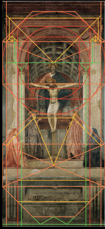 The axes of the large round columns are found halfway between the red vertica…