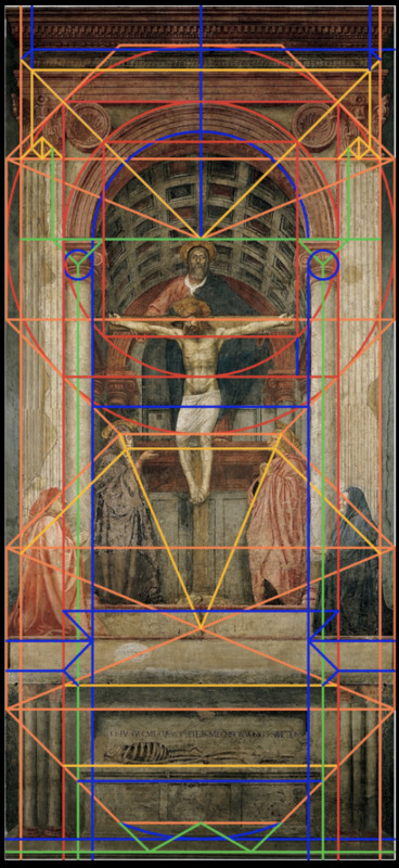 Near the top of the composition, a major horizontal in the entablature can be…