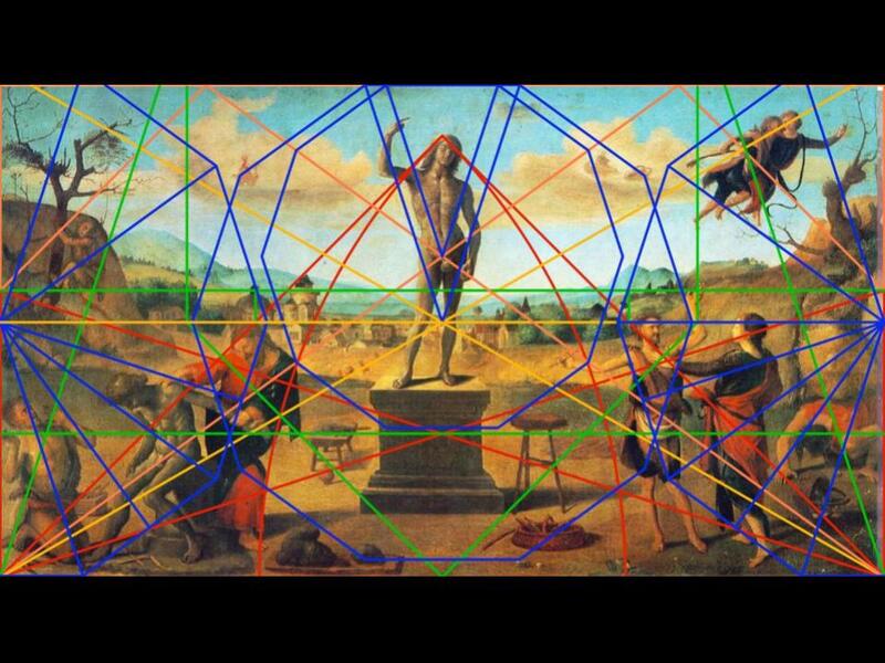 A series of decagons and half-decagons also help to govern the composition. W…