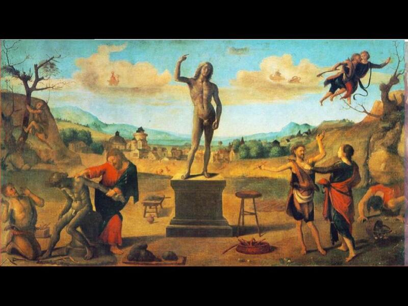 This painting depicts the story of the titan brothers Prometheus and Epimethe…